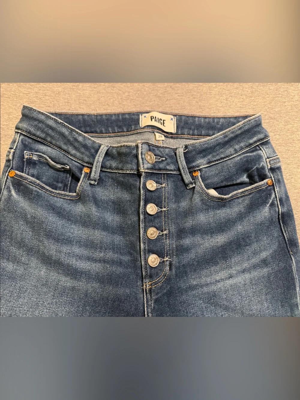 PAIGE Indigo Straight-Leg High-Rise Button-Fly Cindy Jeans